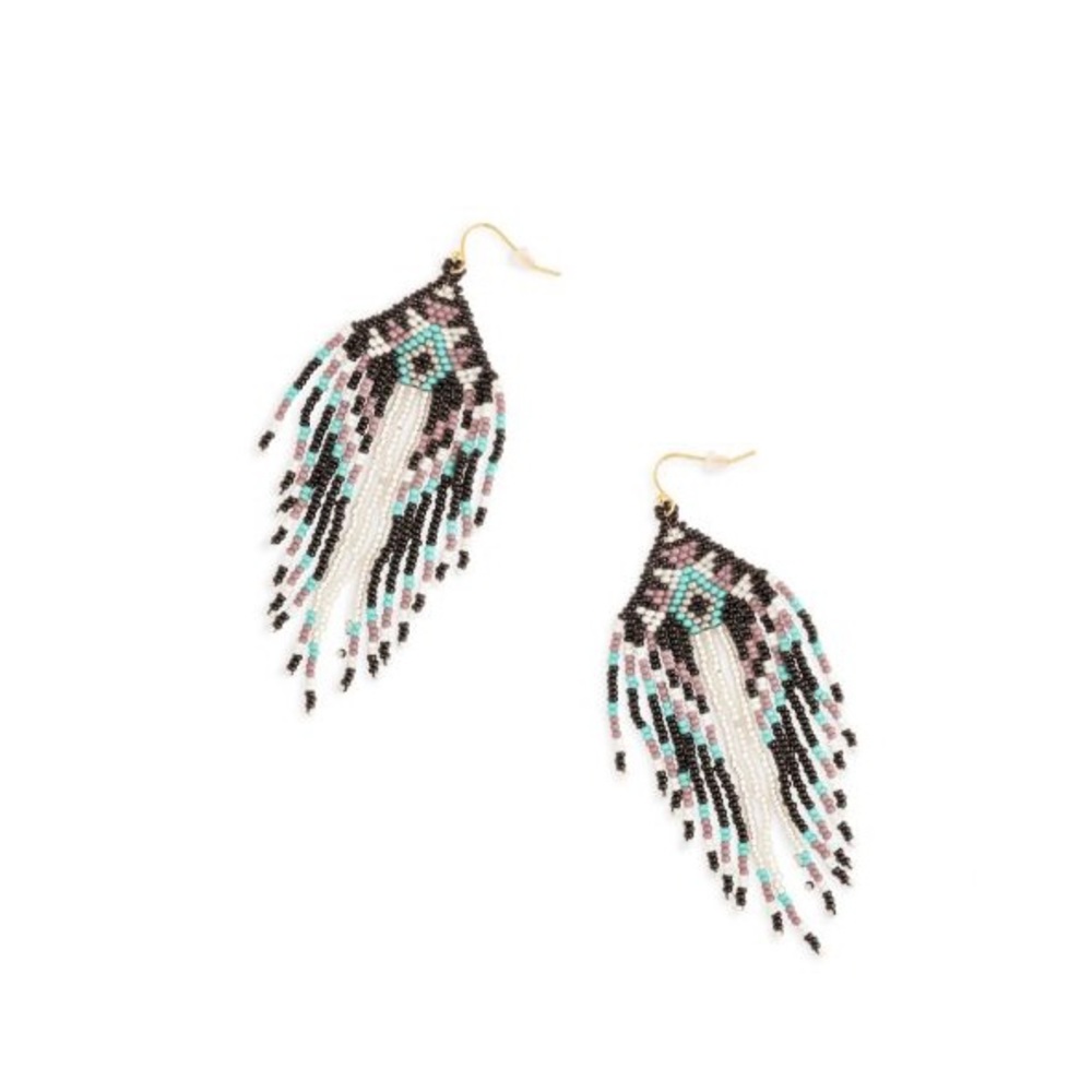 New! Gorgeous Gold Beaded tassel boho western tribal earrings jewelry turquoise - Picture 2 of 7